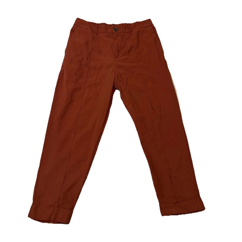 A New Day Womans High-Rise Crop Ankle Pants Size 14 Burnt Orange Rust